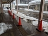 「商店街アーケード下歩道の落雪にご注意ください！」