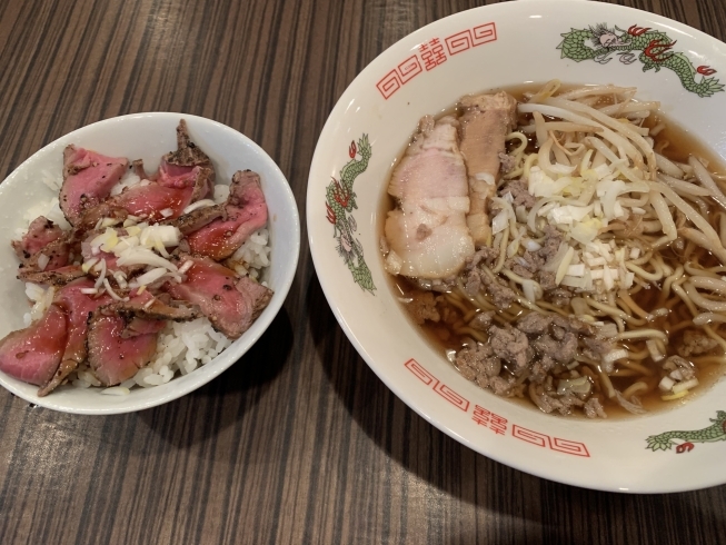 「初投稿ミニローストビーフとラーメン」