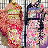古典柄の赤と現代風洋花の紫「和花？洋花？【葛飾区限定！成人式の豪華振袖フルセットレンタル店】」