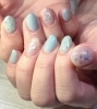流行のオーロラフィルムでキラキラ＆かわいさアップ♥「最近このカラーがめちゃめちゃ人気です♥」