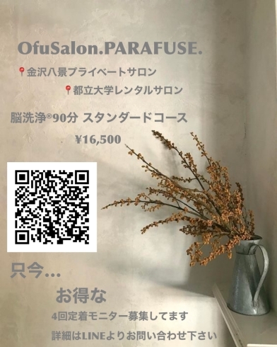 「4回定着モニター募集！(ヘッドスパ、小顔横浜金沢区、脳洗浄®︎、プライベートサロン)」