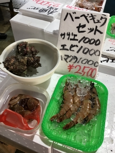 「西海物産館・魚魚市場鮮魚コーナーおすすめは「バーベキューセット✳︎あげまき貝」です♪」