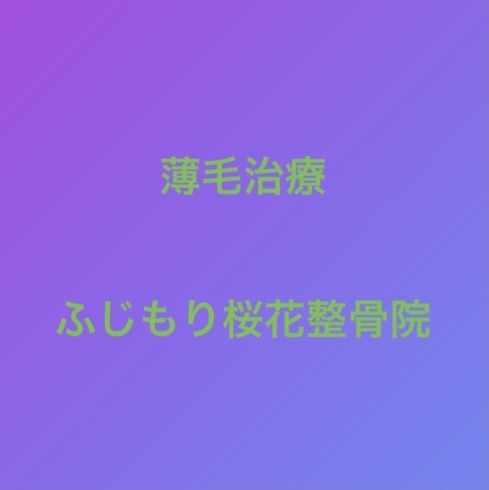 「薄毛治療、八王子ふじもり桜花整骨院、鍼灸師募集」