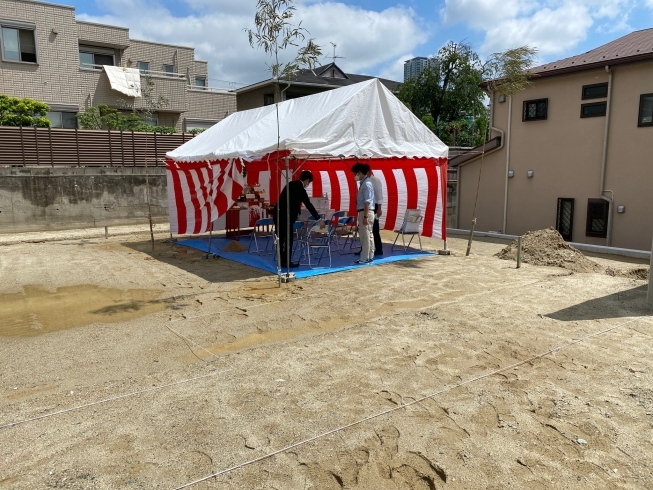 ♪最高のお天気です♪「♪地鎮祭です♪」