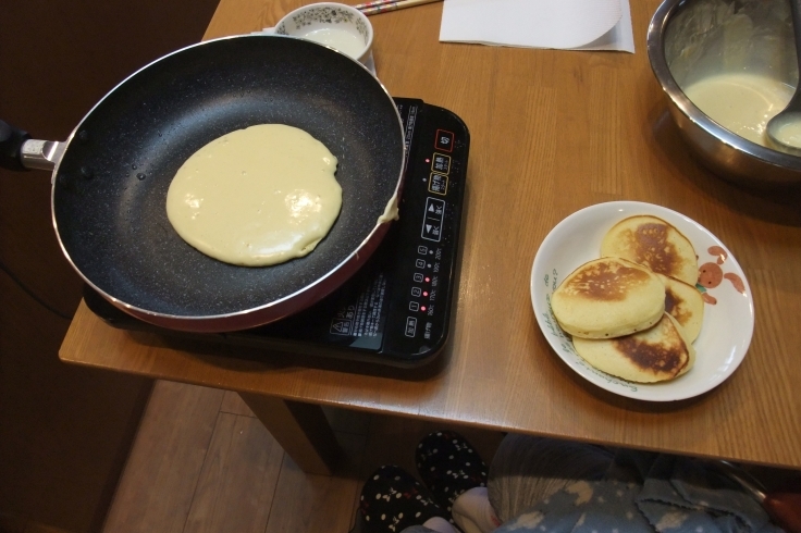 「ホットケーキを作りました。」