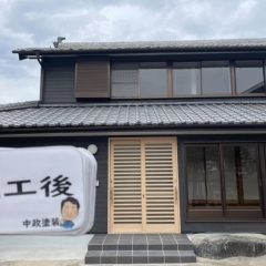 山川町Y様邸、外壁塗装工事。