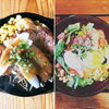 「漬けマグロアボガド温玉ワサビマヨ丼★ジンジャーポークステーキ」