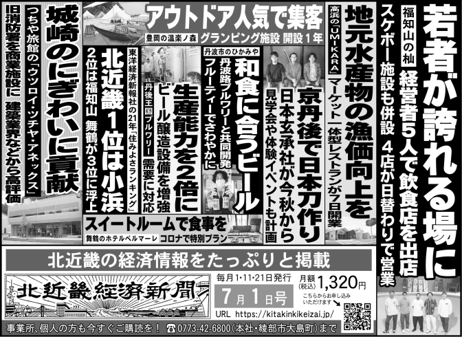 「北近畿経済新聞7月1日付を発行」