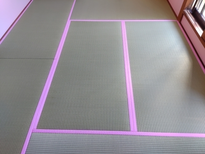 お洒落な縁の着いた畳「お洒落な畳縁で素敵な畳!新畳の施工させて頂きました」