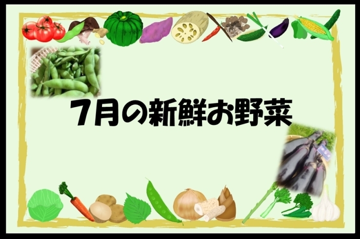 7月の新鮮お野菜「★今月の新鮮お野菜★」