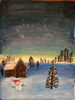 自慢は星空、遠近感や雪の色、丁寧に描かれた作品。「オンラインXmas会2022年」