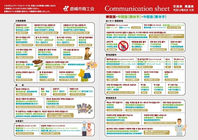 コミュニケーションシート 指さしシート 鹿嶋市商工会 外国人観光客おもてなしツール まいぷれ 鹿嶋市 コミュニケーションシート 指さしシート 鹿嶋市商工会 外国人観光客おもてなしツール まいぷれ 鹿嶋市