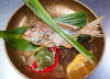 お祝いの焼鯛「店休日のお知らせ🌿」