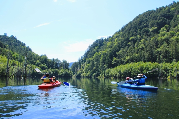 「自然湖ネイチャーカヌーツアー夏休みの予約始まっています。【木曽 遊ぶ 王滝 自然湖 自然】」