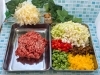 野菜は食べやすく切っておきます「「挽肉と野菜のチャーハン風混ぜご飯」」