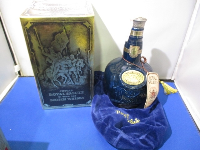 ロイヤル サルート 21年「ロイヤル サルート 21年 青陶器【飲まないお酒、年代物のお酒(古酒)買い取ります！！】ブランデー・ウイスキー・シャンパン・マオタイ・日本酒・焼酎など　買取センターGP新検見川店 千葉市 花見川区 美浜区 稲毛 幕張 八千代」