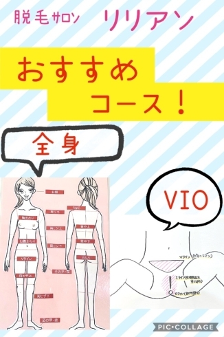 「リリアン徳島店、オススメ脱毛コース！！」