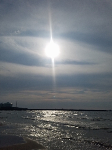 日本海の夕日「日光浴」