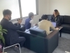 取材中の警備責任者さん「取材受けました☆」