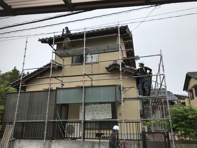 雨樋取替え修理「外壁リフォーム。松江市乃木福富雨樋取替え工事事例。」