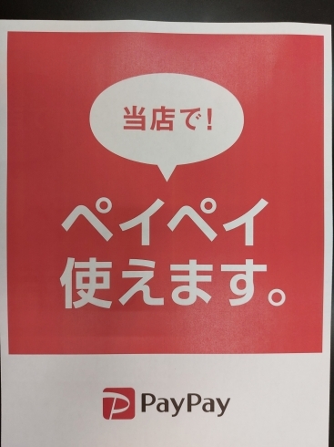 当店はPayPay加盟店です「PayPay「最大30％戻ってくるキャンペーン」実施中」