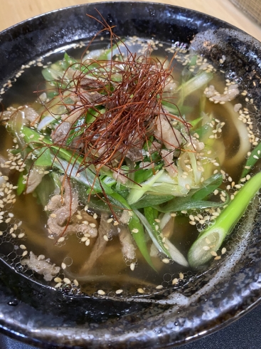 九条ねぎと牛しぐれうどん！「今日のおすすめ新メニュー【西院でおだしにこだわりのある男性一人ランチにオススメな和食定食屋】」