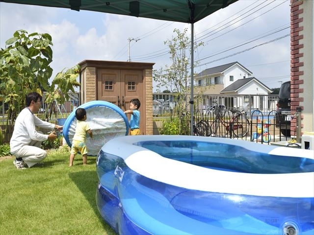 広いお庭なら一人ひとつのプールも可能です「コロナ禍でも楽しめるお家時間！」
