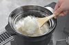 「ガスコンロでご飯が炊けます」