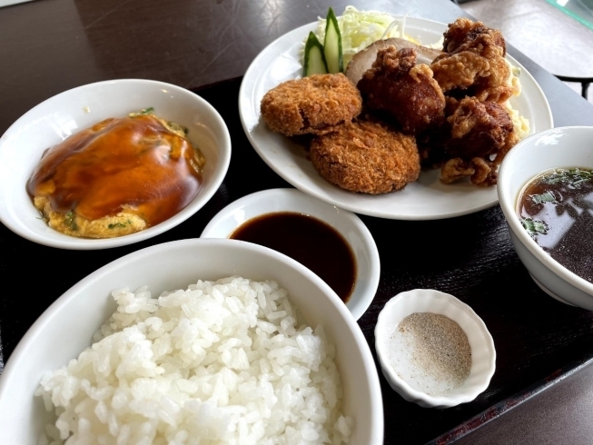 ミンチ唐揚げ定食！あ〜お腹いっぱい〜「昨日の出来事（西京区、中華、出前、テイクアウト、ランチ、大原野インター）」