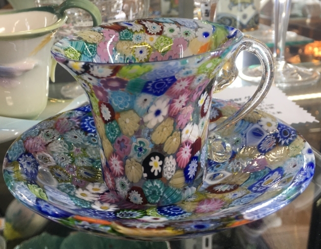 【新品未使用】MURANOムラーノ　ヴェネチアンガラス　ミルフィオリ・金箔・小皿食器