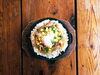 「豚肉生姜温玉鉄板焼き飯　ロコモコ丼」