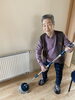 掃除中の利用者様です！「お掃除！」