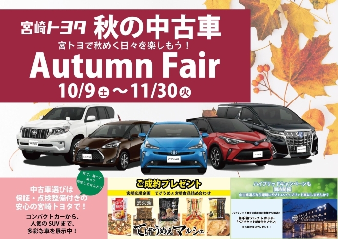 秋の中古車 Autumn Fair 宮崎トヨタ自動車株式会社のニュース まいぷれ 宮崎