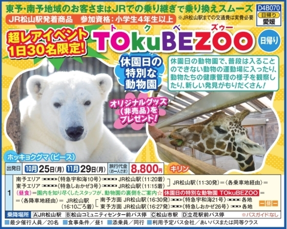 「休園日の特別な動物園へバスツアーで行こう」