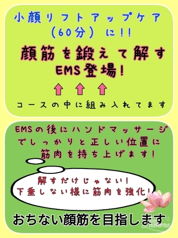 顔にある筋肉だって解して鍛えた方がいい！！「”小顔リフトアップケア60分”が　更にバージョンＵＰ！！」