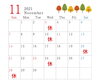 「11月 店休日のお知らせ」