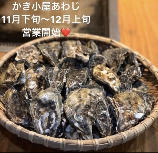 「淡路島の南あわじ市湊で牡蠣の食べ放題❣️✨かき小屋あわじです✨   11月下旬から12月上旬 営業再開予定✨」