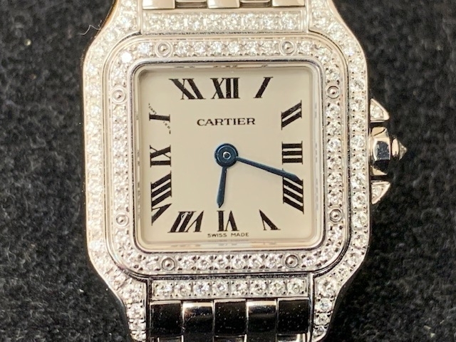 カルティエ　パンテール　高額査定「カルティエ　CARTIER　パンテール　クオーツ腕時計　高価買取させて頂きました。　　中が見える安心の当店「買取りと査定」は「チケット大黒屋」金町北口店」