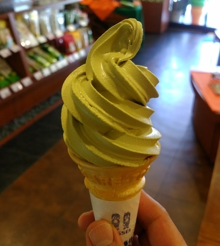 緑茶のソフトクリーム「土曜日限定ソフトクリーム半額《100円》！」