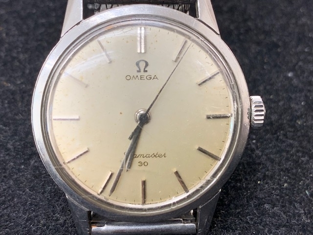 古いオメガ　手巻き腕時計　高額査定となりました「オメガ　OMEGA　シーマスター　手巻き　高価買取させて頂きました。　　中が見える安心の当店「買取りと査定」は「チケット大黒屋」金町北口店」