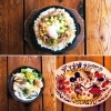 「鶏肉のガーリッククリーム煮込み　生姜焼き温玉鉄板焼き飯」