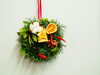 ＷＳ用見本で作ったオレンジとコットンのミニリース「クリスマスリース納品完了★」