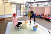 「21日の親子体操予約受付中。餅つき大会」