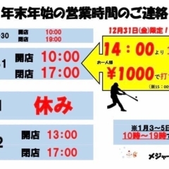 年末恒例、メジャーバッティングセンター打ち放題！