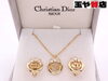 「クリスチャンディオール Christian Dior ロゴ ラインストーン ネックレス イヤリング GP ゴールドカラー       販売中！ 玉や質店 千葉 市川市 本八幡」