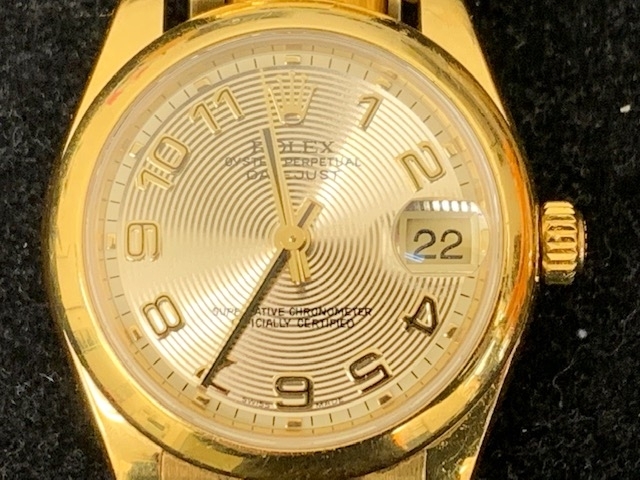 金無垢ロレックス　高額査定となりました「ROLEX  ロレックス　オイスターパーペチュアルデイトジャスト　178248　金無垢腕時計　高価買取させて頂きました。　　中が見える安心の当店「買取りと査定」は「チケット大黒屋」金町北口店」