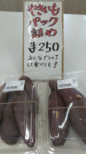 パック詰め焼き芋！早い者勝ちです！「こんにちは！」