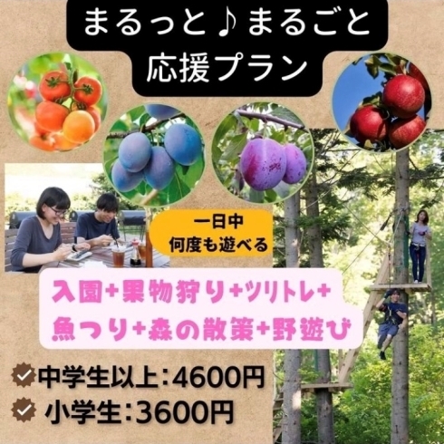 「まるっとまるごと応援プラン　【札幌で果物狩りを楽しむなら♪　定山渓ファーム】」