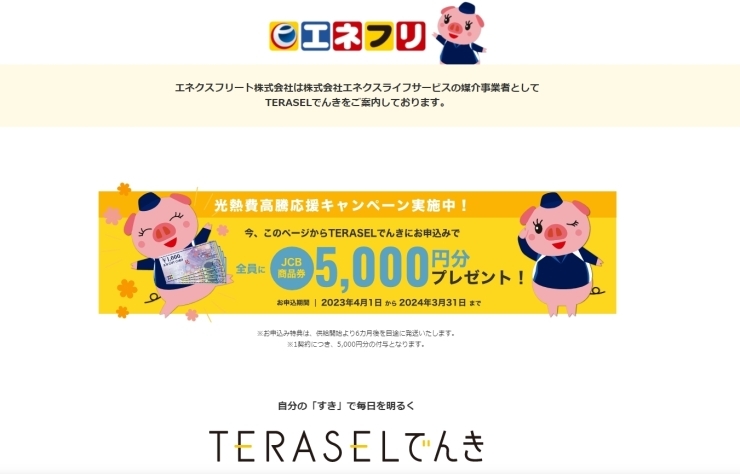 TERASEL１「電気もやってます(^▽^)/」