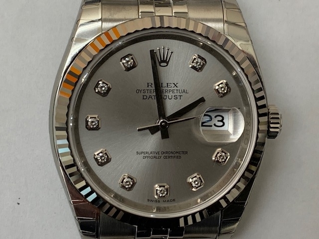 未使用品　ロレックス　116234Ｇ　高価買取「ロレックス　ＲＯＬＥＸ　116234G　メンズ腕時計　高価買取りさせて頂きました。　ロレックス、エルメス、シャネル、ヴィトン、カルティエ、貴金属、ダイヤの「買取」は大黒屋　金町北口店へ」
